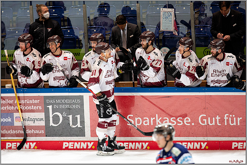 PENNY DEL;  Iserlohn Roosters - Koelner Haie; Iserlohn, 05.02.2021